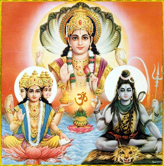 Bhagwan Brahma Vishnu Mahesh Tridev Image