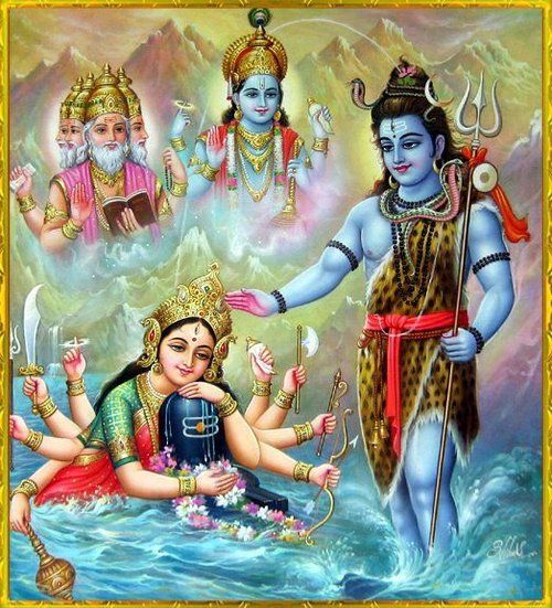 Hindu Tridev Brahma Vishnu Mahesh Image