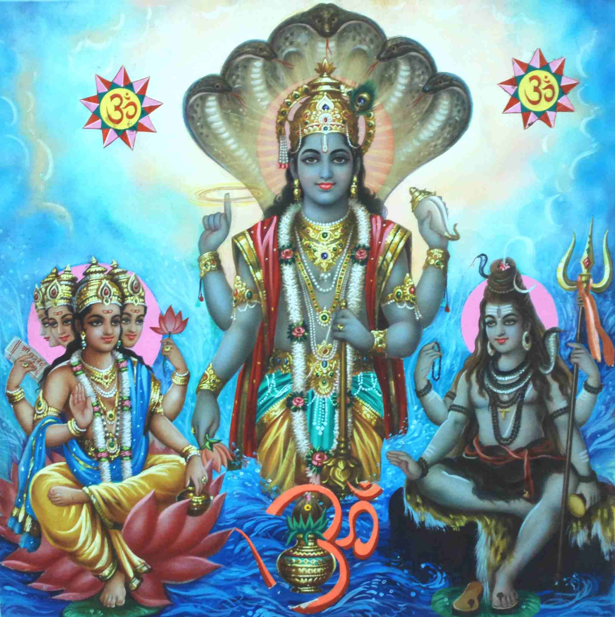 Lord Brahma Vishnu Mahesh Poster Image