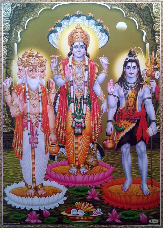 Pictures of Brahma Vishnu Mahesh Ji