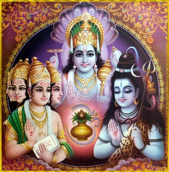 Tridev Brahma Vishnu Mahesh Image God