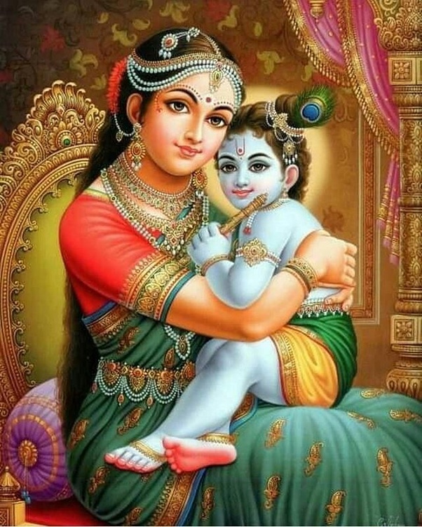 Baby Krishna with Mother Images