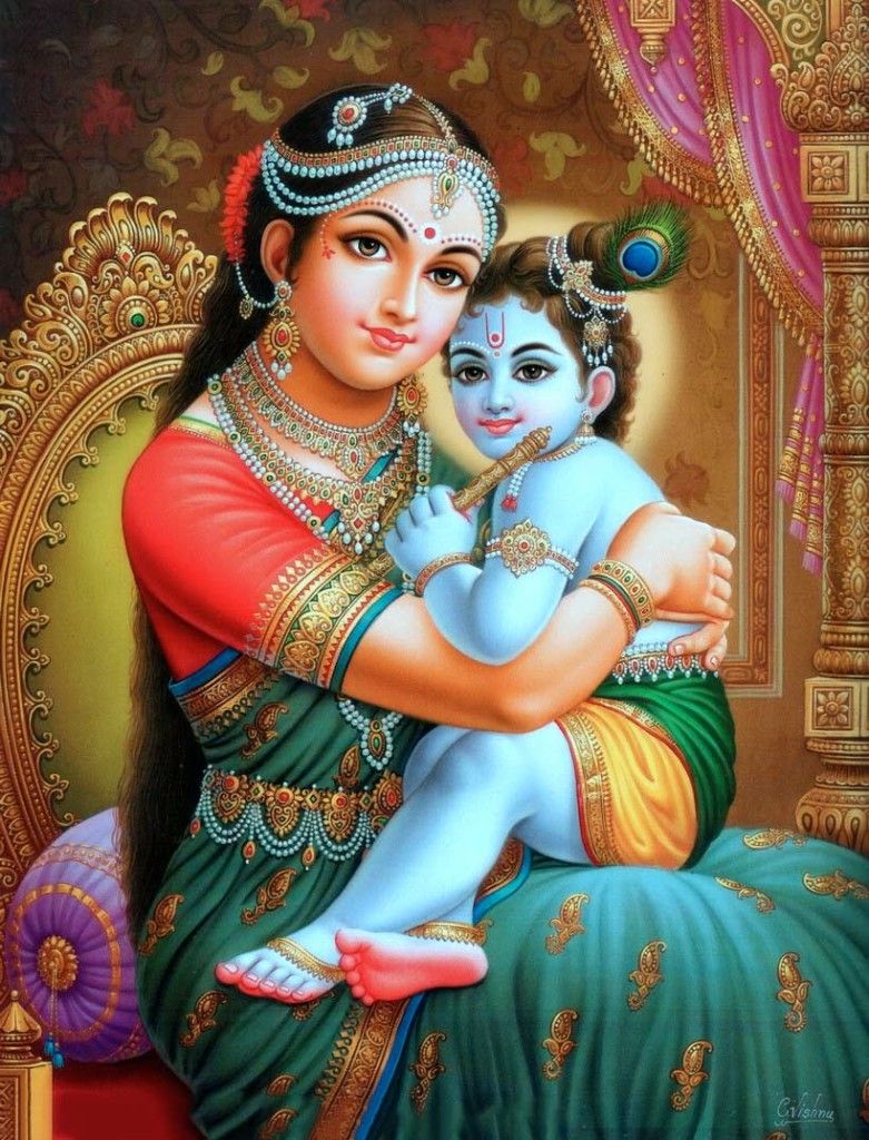 Baby Krishna with Yashoda Images