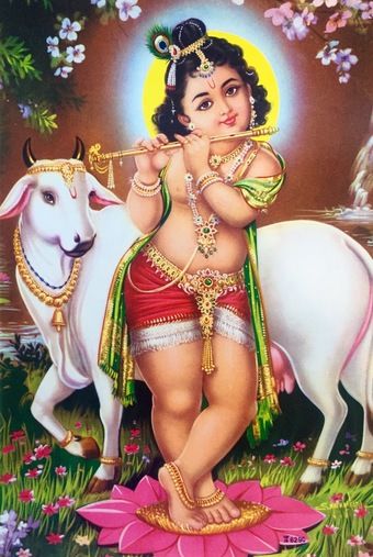 Images of Baby Krishna with Flute