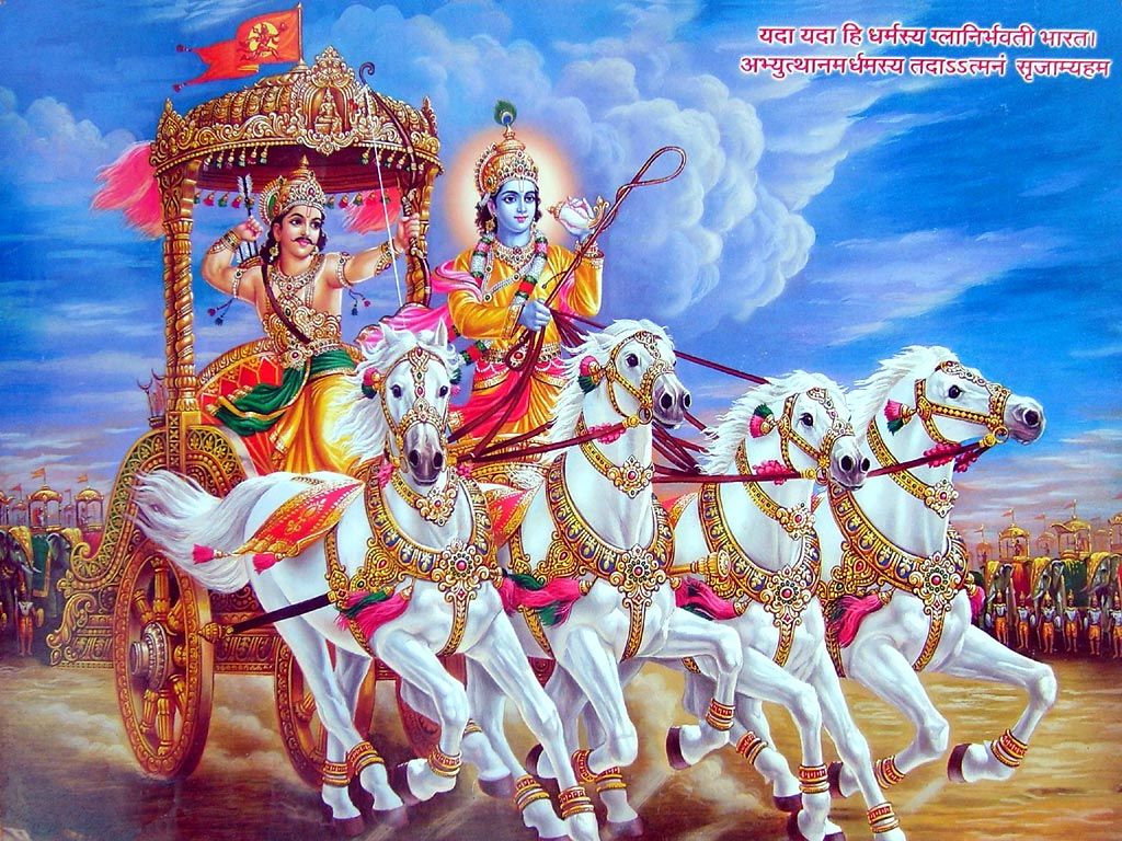 Free Krishna Arjuna Chariot Wallpaper at Your Computer and High Resolution