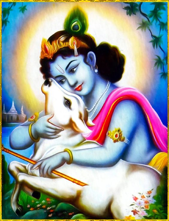 Gau Mata Krishna God Image Photo Picture