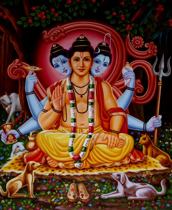 God Dattatreya Images Indian Oil Paintings