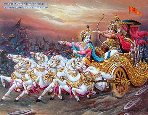 Lord Krishna and Arjun in Mahabharata Pic