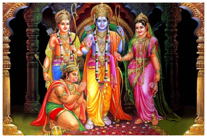 Lord Shri Ram With Sita Mata And Laxman HD Wallpaper